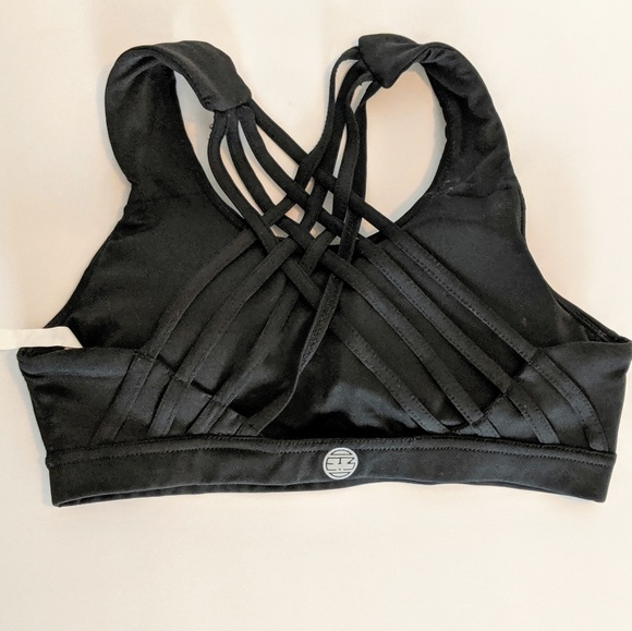 🍍3/$40 IAB MFG Strappy Sports Bra, Black, XS - Picture 5 of 6